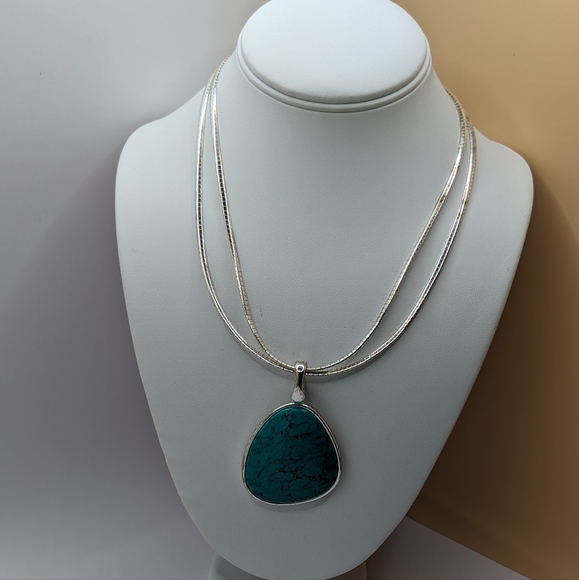 😍3 for $20 Premier Designs turquoise geometric shaped vintage necklace - Picture 2 of 11